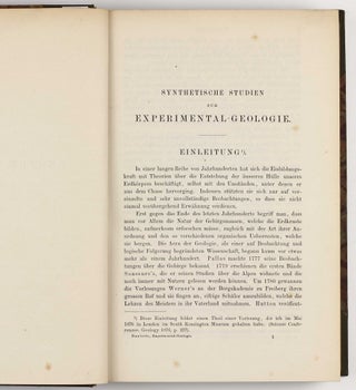 Synthetische Studien zur Experimental-Geologie. Deutsche Ausgabe von A.Gurlt.