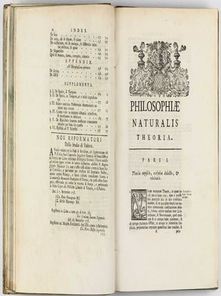 Theoria philosophiae naturalis redacta ad unicam legem virium in natura existentium. Editio Veneta prima ipso auctore praesente, et corrigente.