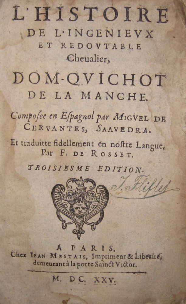 Item #001685 L'histoire de l'ingenieux et redoutable Chevalier Dom Quichot de la Manche. Miguel de CERVANTES.