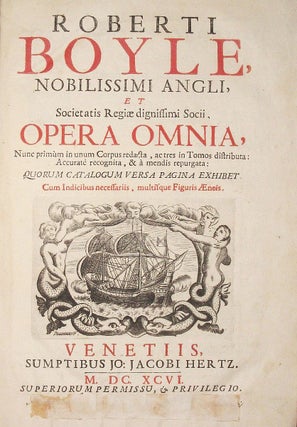 Item #001788 Opera Omnia. Robert BOYLE