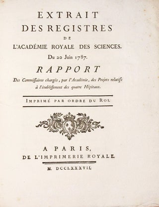 Item #001835 EXTRAIT des registres de l'Academie Royale des Sciences. Du 20 Juin 1787. Rapport...