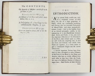 Vegetable Staticks; or, an account of some Statical Experiments on the Sap in Vegetables / Statical Essays: containing haemastaticks; or, an Account of some Hydraulick and Hydrostatical Experiments made on the Blood and Blood-Vessels of Animals.