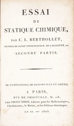 Essai de Statique Chimique.