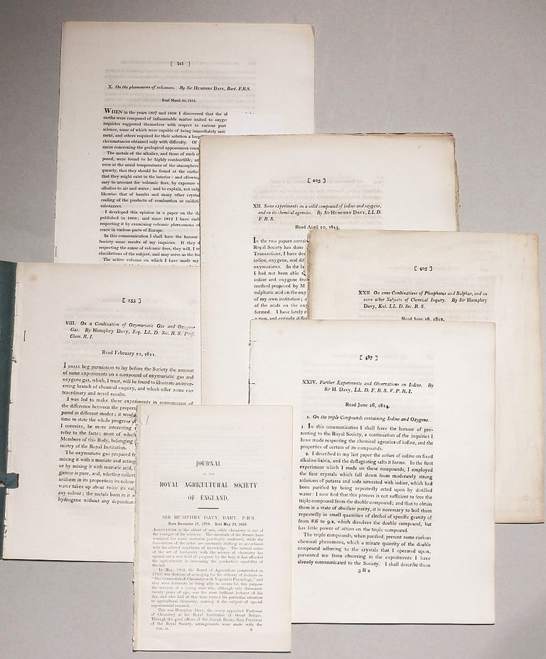 Item #001901 SIR HUMPHRY DAVY: A group of 7 important papers on chemical and geological subjects (journal extracts). Humphry DAVY.