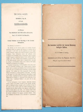 A group of three offprints by PAVLOV on physiology and neurology.