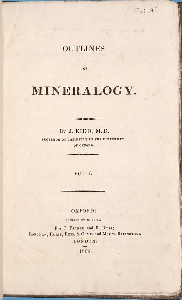Item #001917 Outlines of Mineralogy. John KIDD.