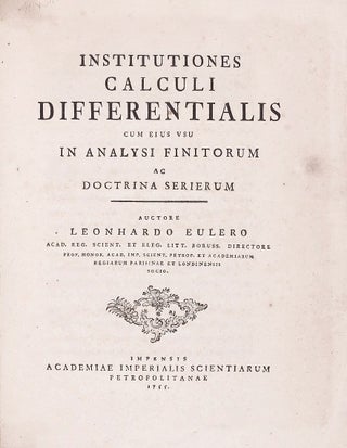Institutiones Calculi Differentialis cum eius Usu in Analysi Finitorum ac Doctrina Serierum.