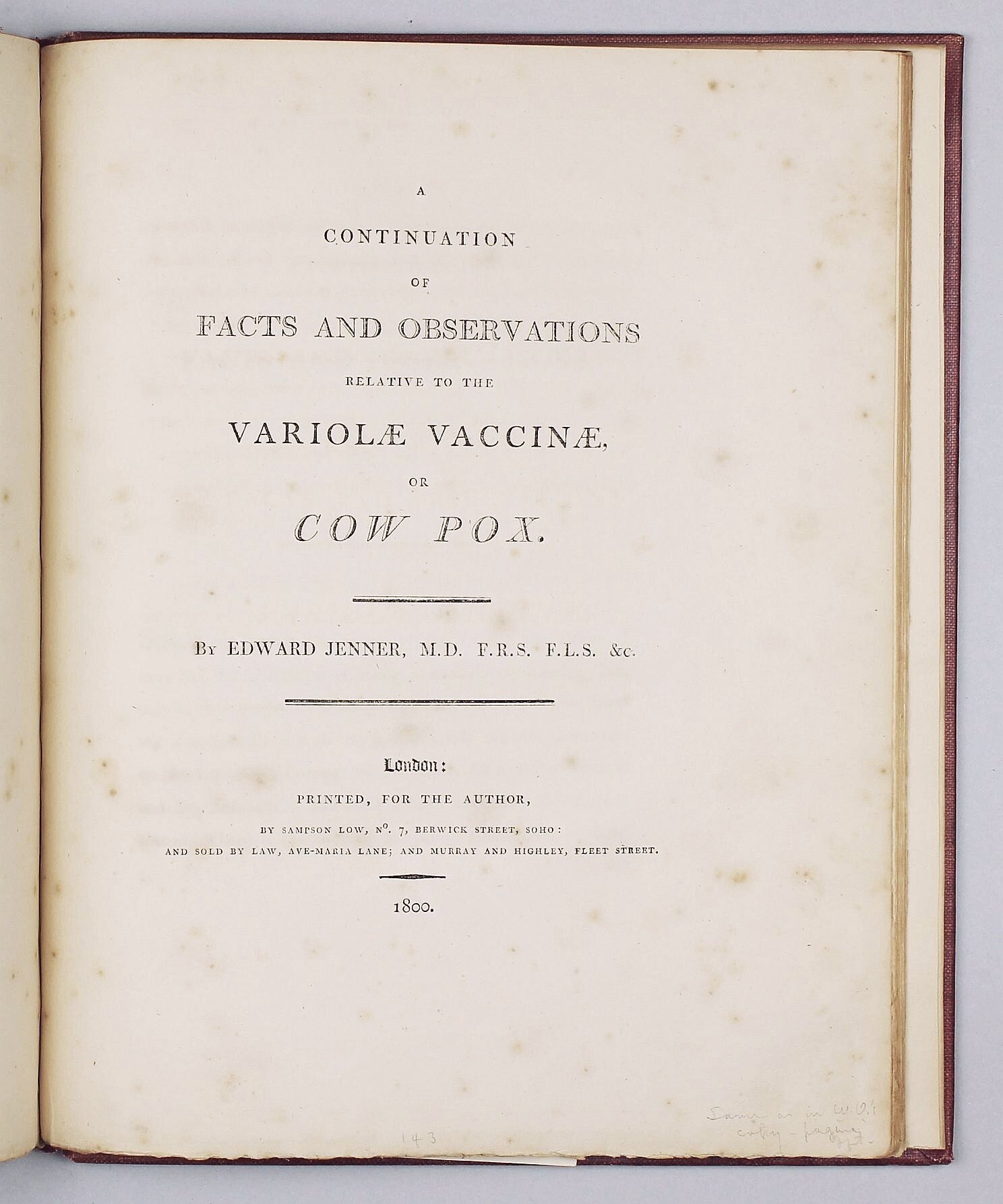 An inquiry into the causes and effects of the variolae vaccinae: a ...