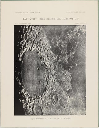 Atlas lunaire; reproduisant à une échelle réduite aux 2/5 les agrandissements photographiques; Atlas photographique de la lune.