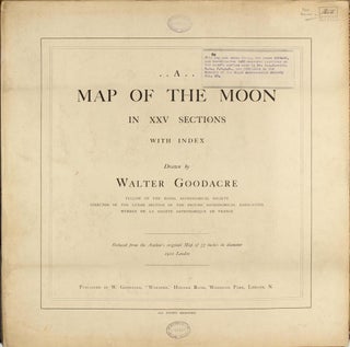 Item #002186 A Map of the Moon in XXV Sections with Index. Walter GOODACRE