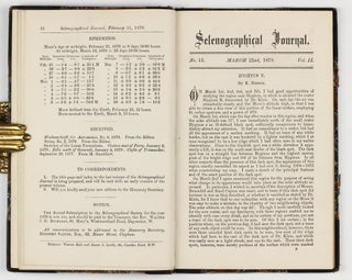 Selenographical Journal. A monthly bulletin of the Selenographical Society, London.