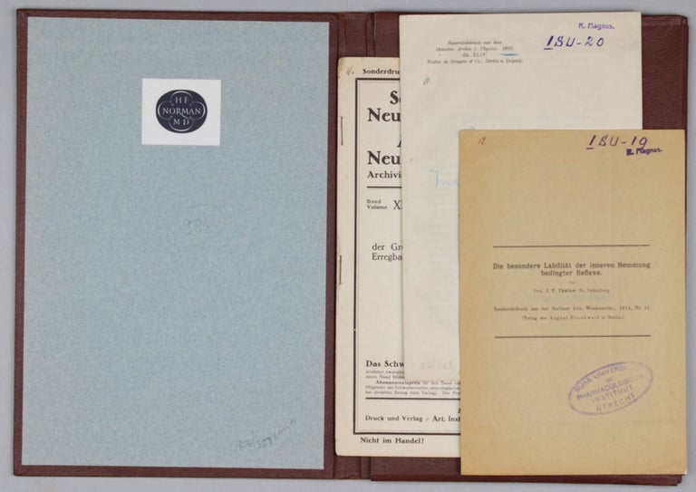 Item #002315 Four rare offprints, including one presentation copy, by PAVLOV from the Norman library. Ivan Petrovich PAVLOV.