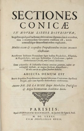 Sectiones conicae in novem libros distributae... Adjecta demum est brevis expositio propositionum septem librorum conicorum Apollonii Pergaei...