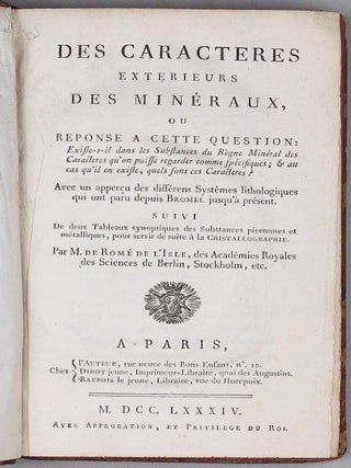 Des caractères extérieurs des minéraux. / Recherches sur la nature et les effets du méphitisme des fosses d'aisance.