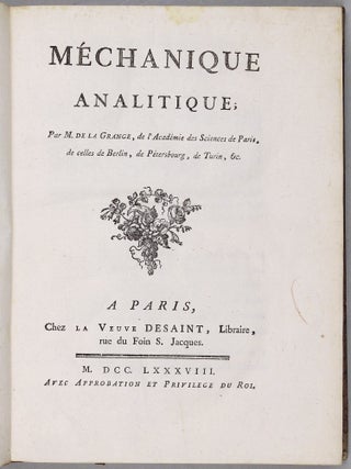 Item #002549 Méchanique Analitique. Joseph Louis LAGRANGE