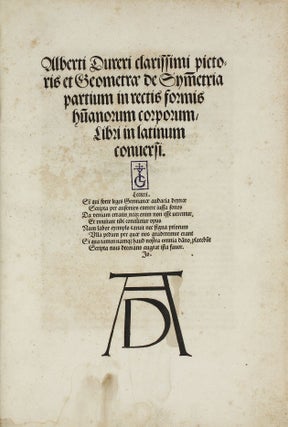 Item #002588 De Symmetria partium in rectis formis humanorum corporum, Libri in Latinum conversi...