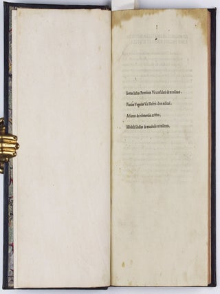 Scriptores rei Militaris. Four parts in one: I. FRONTINUS, Sextus Julius. De re militari (Strategematicon). 10 July 1495; II.VEGETIUS, Flavius. De re militari, n.d.; III.AELIANUS. De ins truendis aciebus, 16 Nov. 1495; IV.MODESTUS. De vocabulis rei militaris. n.d. (General colophon) 17 Jan. 1496.