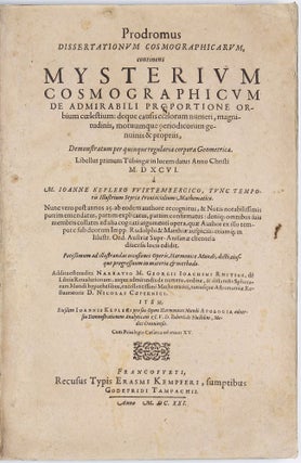 Item #002603 Prodromus Dissertationum Cosmographicarum continens Mysterium Cosmographicum de...