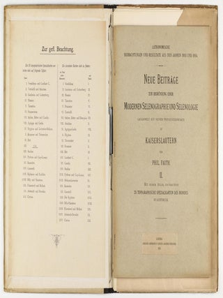Astronomische Beobachtungen und Resultate aus den Jahren 1893 und 1894. Neue Beiträge zur Begründung einer modernen Selenographie und Selenologie. Gesammelt aus seiner Privatsternwarte zu Kaiserslautern... Mit einem Atlas von 25 Topographischen Spezialkarten des Mondes.