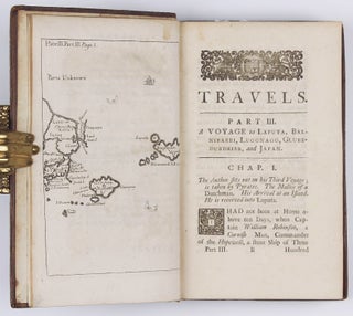 Travels into several remote nations of the world: in four parts, by Lemuel Gulliver, First a Surgeon, and then a Captain of several Ships. 4 parts bound in 2 volumes.