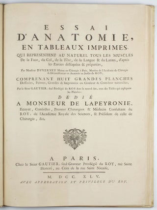 Myologie complette en couleur et grandeur naturelle, composée de l'essai et de la suite de l'essai d'anatomie, en tableaux imprimés.