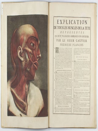 Myologie complette en couleur et grandeur naturelle, composée de l'essai et de la suite de l'essai d'anatomie, en tableaux imprimés.