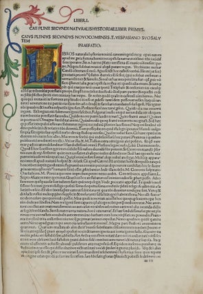 Item #002658 Historia Naturalis, Caius plinius marco suo salutem. Gaius PLINIUS SECUNDUS