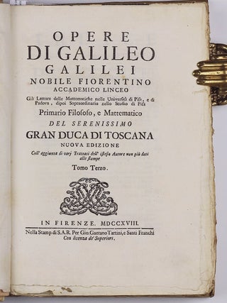 Opere. . . nuova edizione coll'aggiunta di vari trattati dell'istesso autore non piu dati alle stampe.