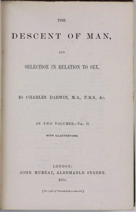 The Descent of Man, and Selection in Relation to Sex.