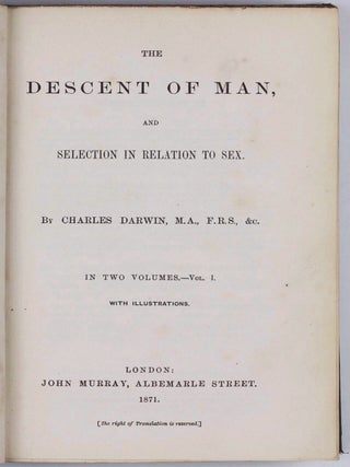 The Descent of Man, and Selection in Relation to Sex.