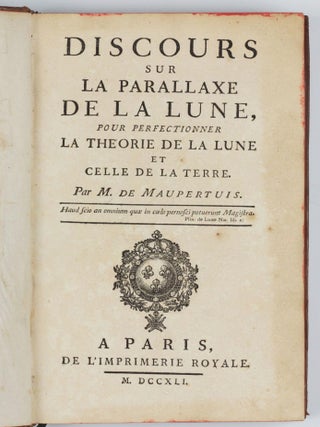 Discours sur la parallaxe de la lune, pour perfectionner la theorie de la lune et celle de la terre.