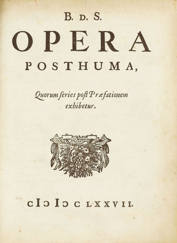 Item #002709 Opera Posthuma. Baruch de SPINOZA.