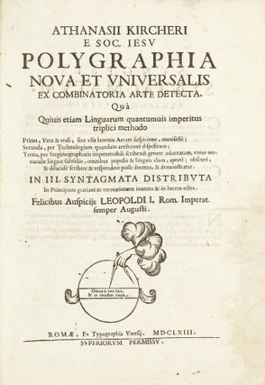 Item #002718 Polygraphia nova et universalis ex combinatoria arte detecta qua quivis etiam...