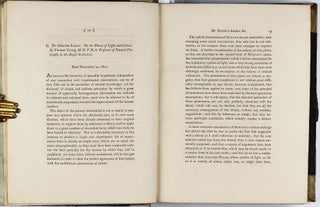 Item #002757 On the Theory of Light and Colours [An Account of some Cases of the Production of...