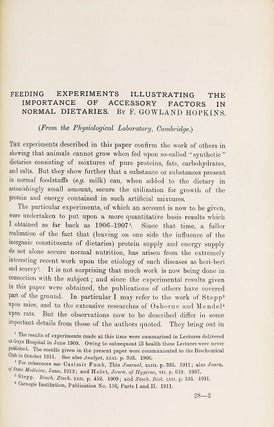 Item #002765 Feeding Experiments Illustrating the Importance of Accessory Factors in Normal...