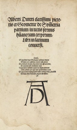 Item #002846 De Symmetria partium in rectis formis humanorum corporum, Libri in Latinum conversi...