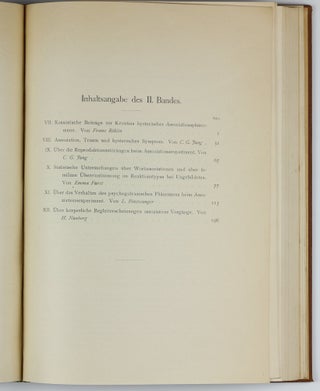 Diagnostische Assoziationsstudien. Beiträge zur experimentellen Psychopathologie. Two parts in one volume.