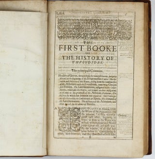 Eight bookes of the Peloponnesian Warre written by Thucydides the sonne of Olorus. Interpreted with faith and diligence immediately out of the Greeke by Thomas Hobbes secretary to ye late Earle of Deuonshire.