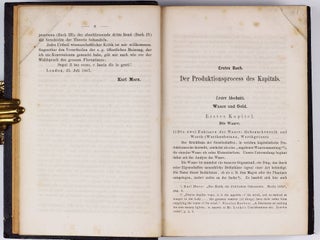 Das Kapital, Kritik der politischen Oekonomie. Vol. I: Der Produktionsprocess des Kapitals. Vol. II: Der Zirkulationsprocess des Kapitals (edited by Friedrich Engels).