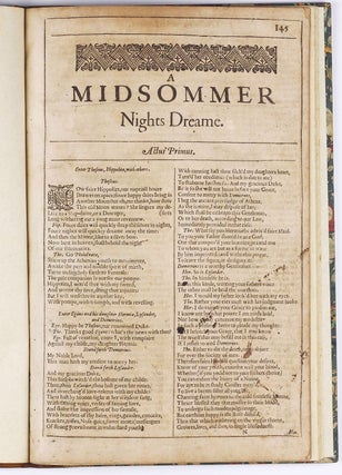 Item #002868 A Midsommer Nights Dreame. William SHAKESPEARE
