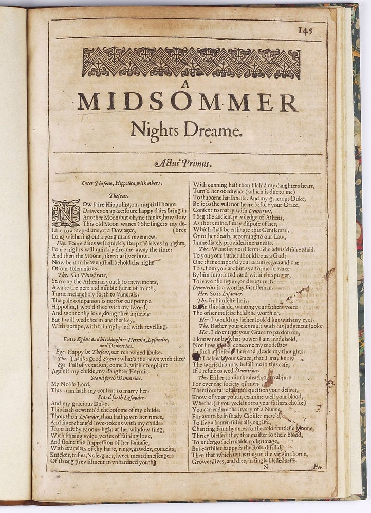 Item #002868 A Midsommer Nights Dreame. William SHAKESPEARE.
