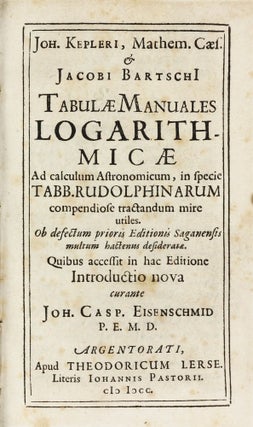 Item #002882 Tabulae Manuales Logarithmicae ad Calculum Astronomicum, in specie Tabb....