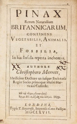 Item #002886 Pinax rerum naturalium Britannicarum, continens vegetabilia, animalia, et fossilia,...