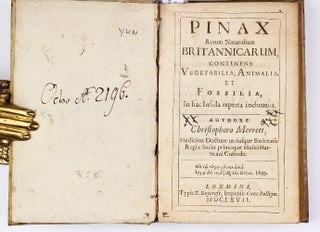 Pinax rerum naturalium Britannicarum, continens vegetabilia, animalia, et fossilia, in hac insula reperta inchoatus.