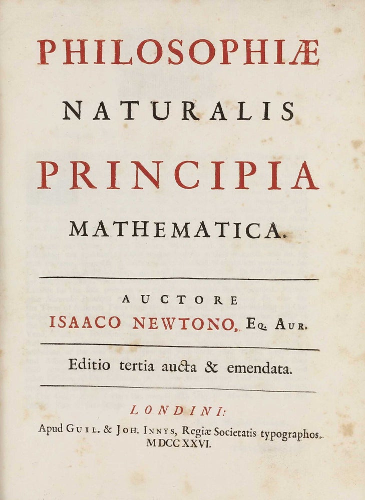 Item #002932 Philosophiae naturalis principia mathematica. Editio tertia aucta & emendata. Isaac NEWTON.