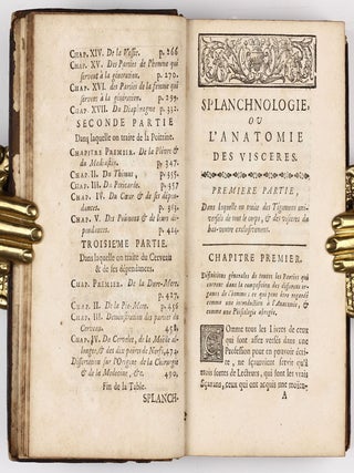 Splanchnologie, ou l'anatomie des visceres; avec des figures orginales, tirées d'après les cadavres; suivie d'une dissertation sur l'origine de la chirurgie. . .