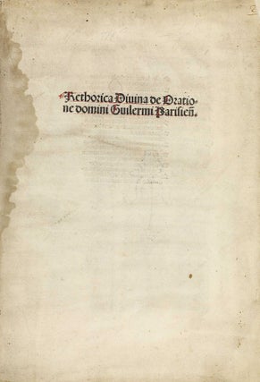 Rethorica Diuina de Oratione domini Guilermi Parisien[sis]. (Rhetorica divina).