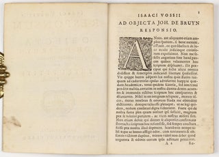 Responsum ad objecta Joh. de Bruyn, Professoris Trajectini: et Petri Petiti, Medici Parisiensis.