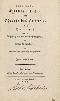 Item #002973 Allgemeine Naturgeschichte und Theorie des Himmels, oder Versuch von der Verfassung...