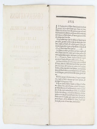 Observations sur l'histoire naturelle, sur la physique et sur la peinture. Avec des planches imprimées en couleur. Cet ouvrage renferme les secrets des arts, les nouvelles découvertes, & les disputes des philosophes & des artistes modernes. Année 1752. Vol. 1 (Part I) only.